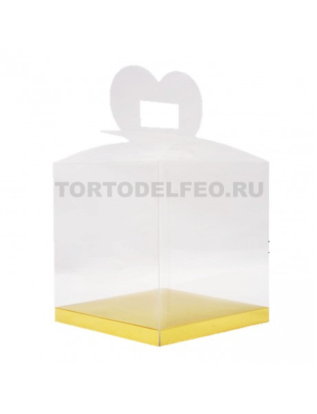Коробка пластик крышка с ручками сердце 20*20*20см