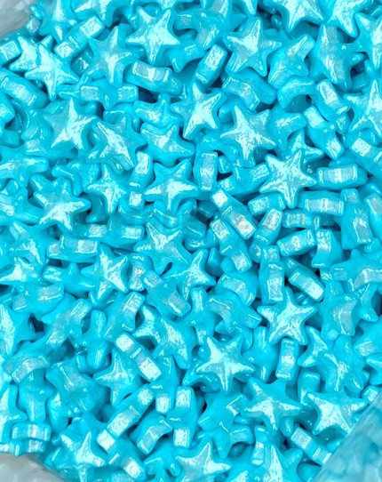 Посыпка Звезды 3D голубые перламутровые-2 50 гр