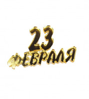 Топпер С 23 февраля 5*3см золото акрил