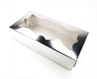 Коробочка серебро с окном 21*10*5,5см